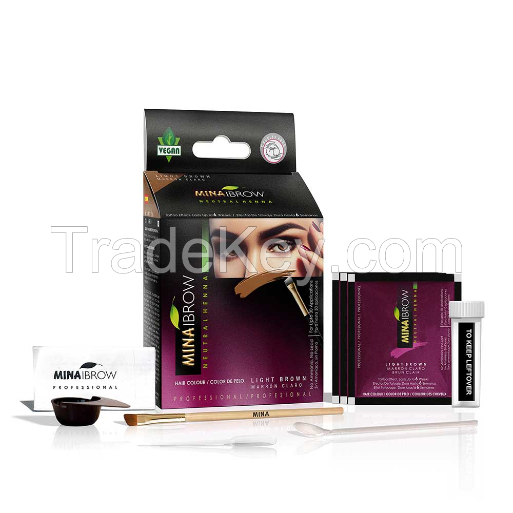 Top Selling Henna Brow Tints Light Brown Henna Kit For Wholesale Best Quality Eyemakeup Products Good Price OEM Manufacturers