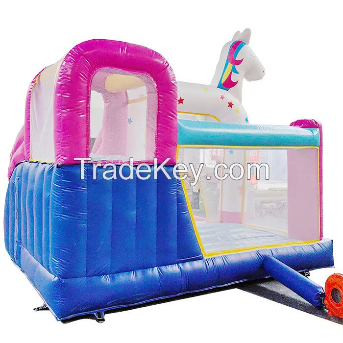 The commercial grade small kids uncorn inflatable bouncers with ball pit 