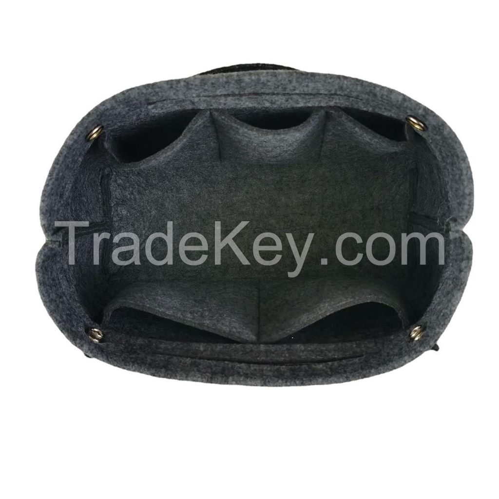 Large Capacity Felt Button Cosmetic Bag