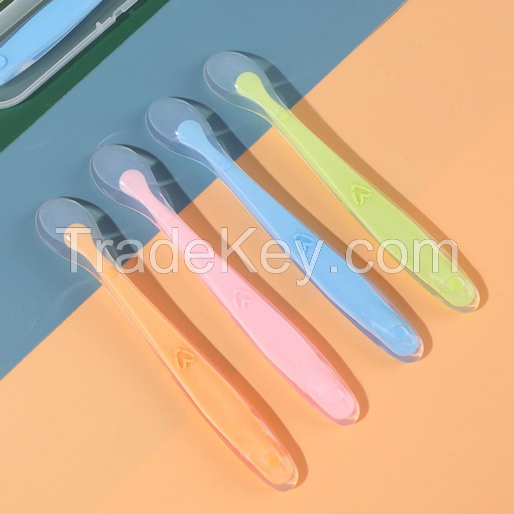 Baby Silicone Soft Spoon With Storage Box