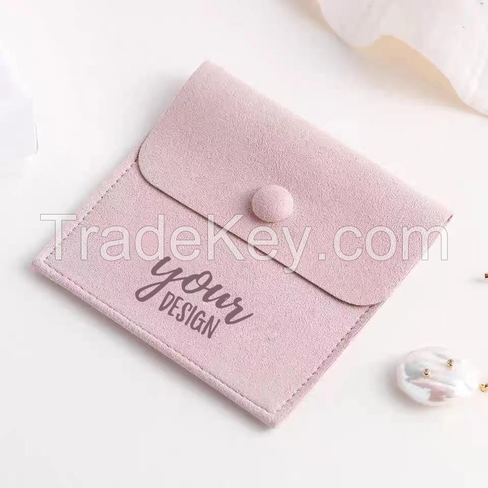 Microfiber Jewelry Pouch With Snap Button