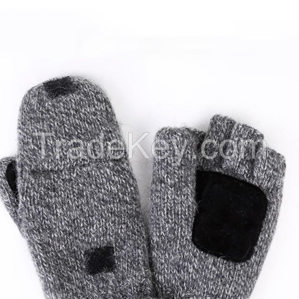 Wool Fingerless Pop-Top Gloves