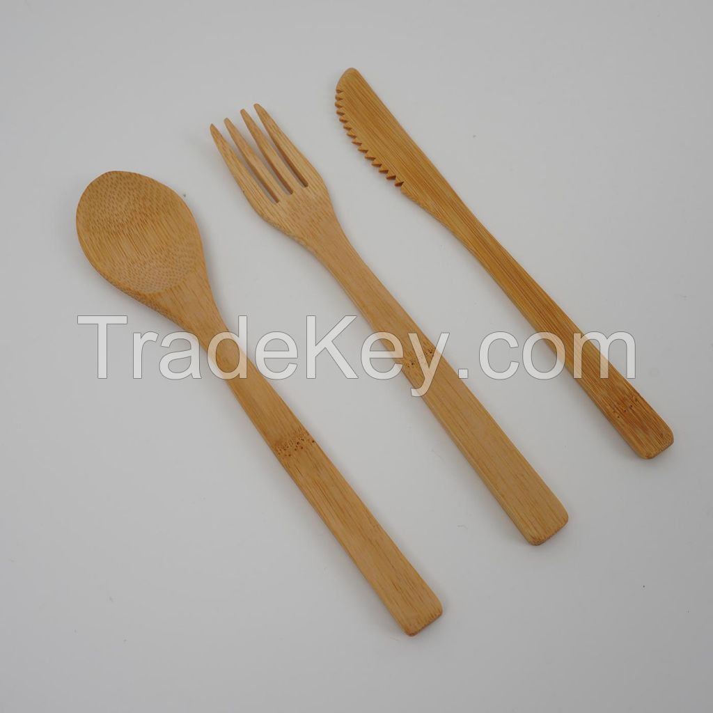 3 Pcs Bamboo Cutlery Set