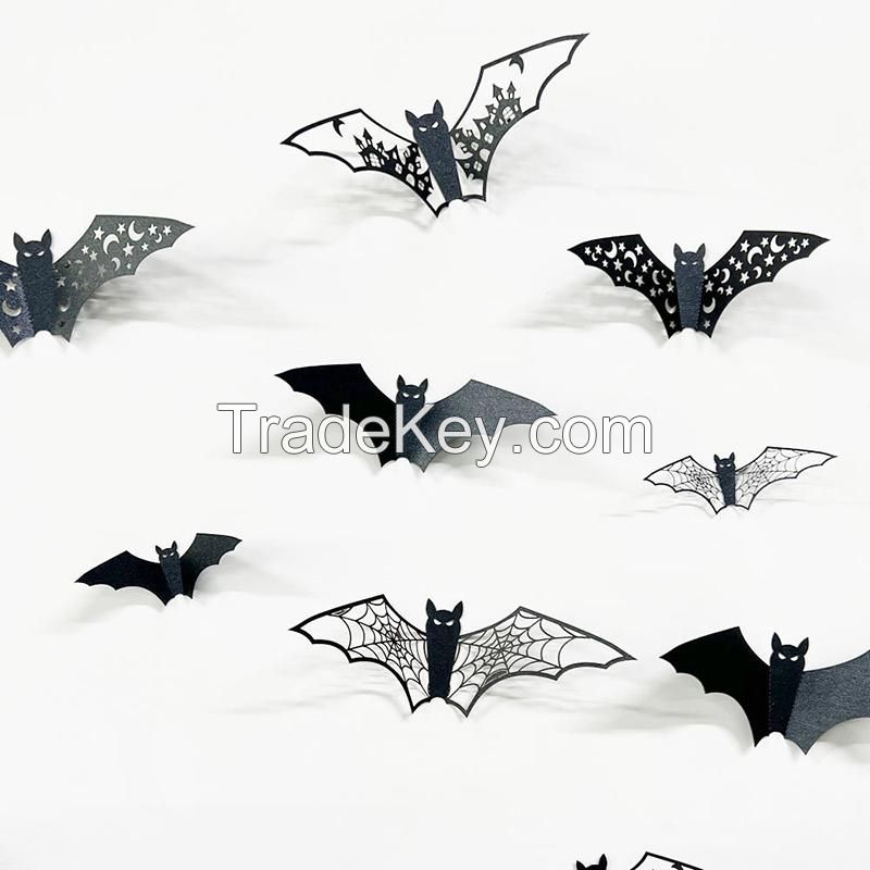 3D Bat Halloween Decoration Stickers Set