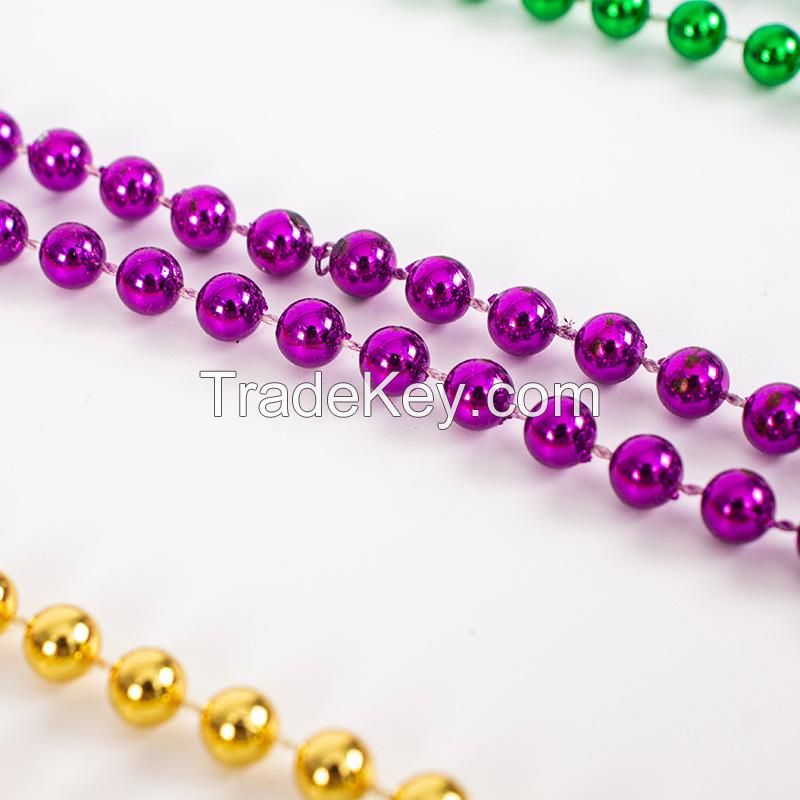 Mardi Gras Bead Necklace With Medallion