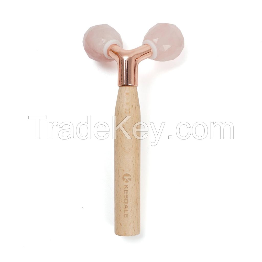 3D Facial Massager Roller With Wood Handle