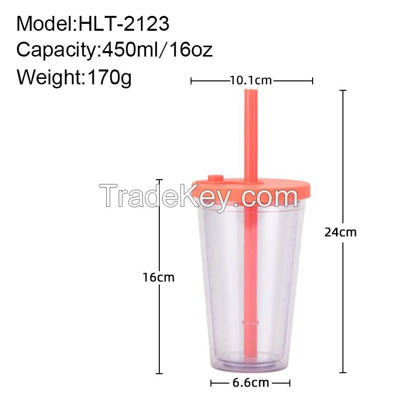 16oz. Dubble Milk Tea Cup With Straw