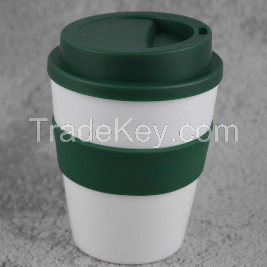 12oz. Plastic Coffee Cup With Silicone Sleeve