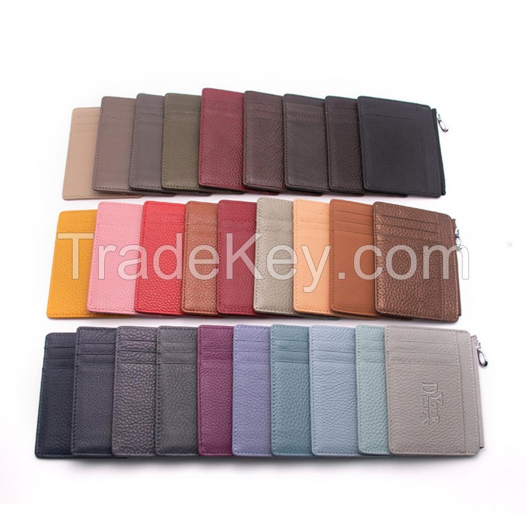 Mini Leather Zipper Card Wallet