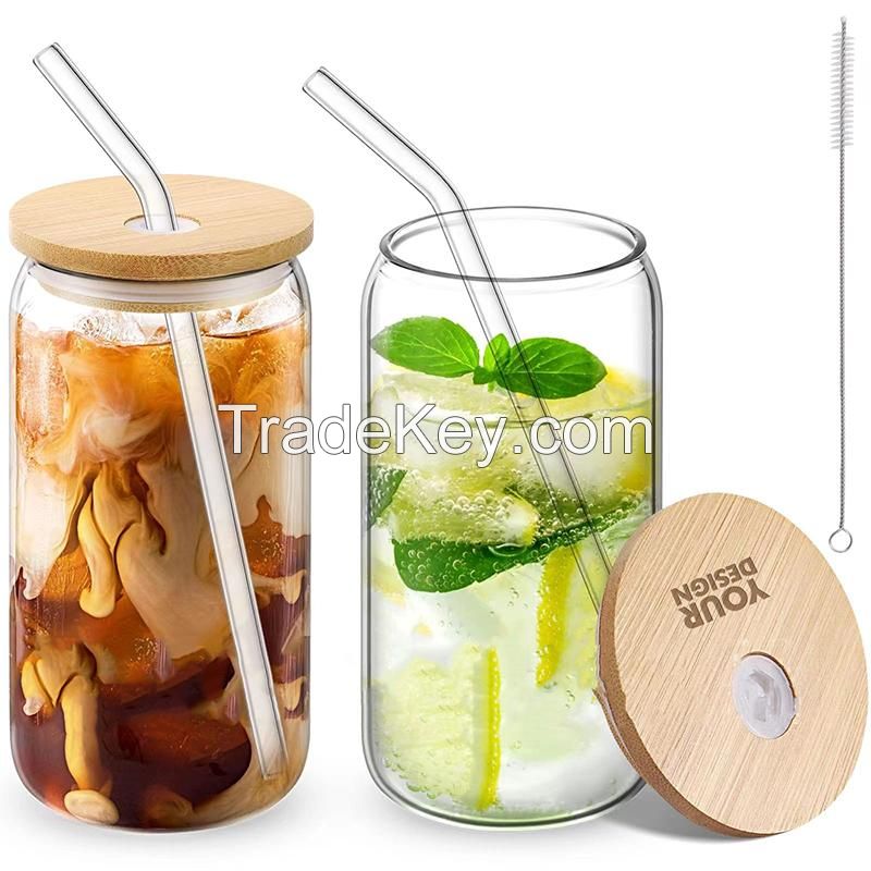 24 oz. Borosilicate Glass With Straw And Lid