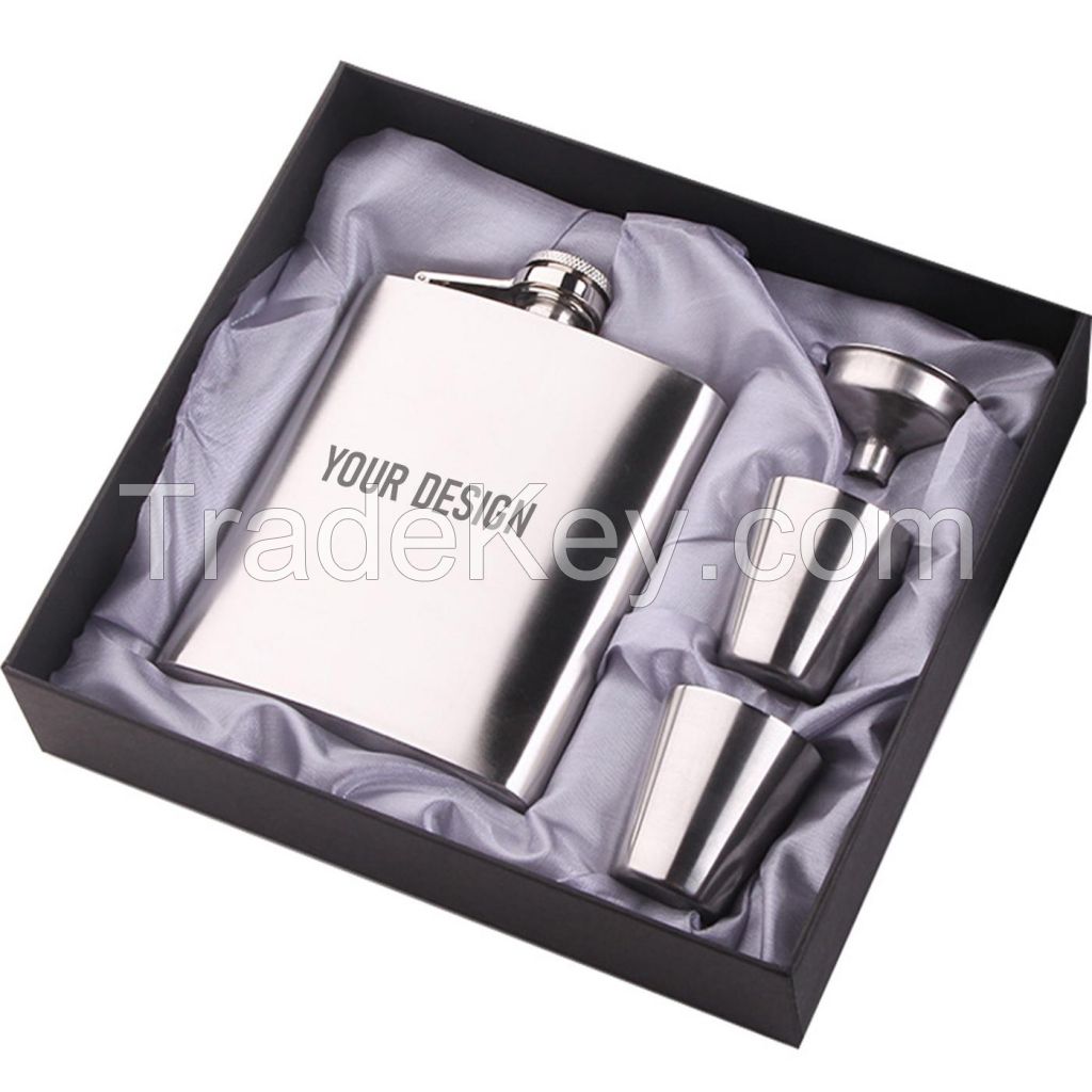 Personalized 7 oz. Hip Flask Gift Set