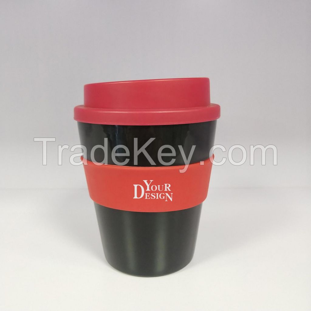 12oz. Plastic Coffee Cup With Silicone Sleeve