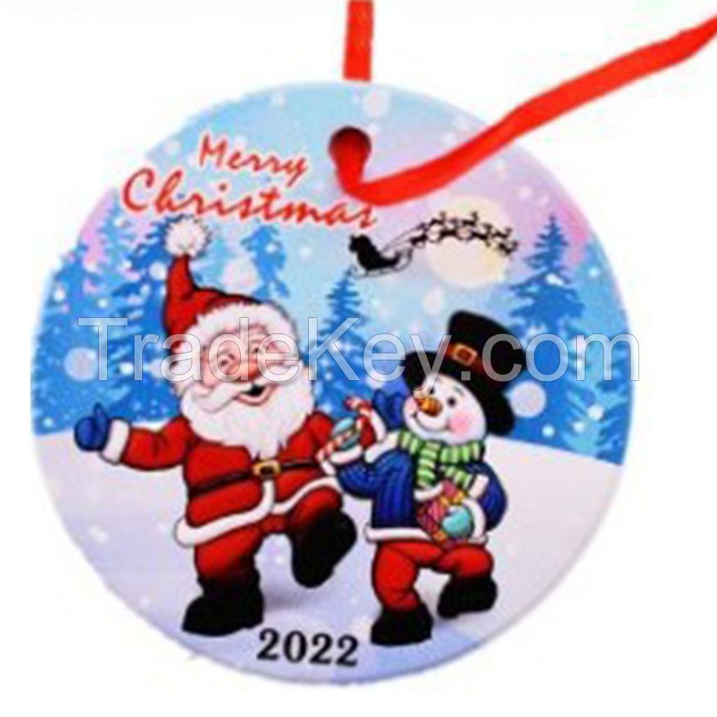 Double Sided Round Acrylic Christmas Ornament
