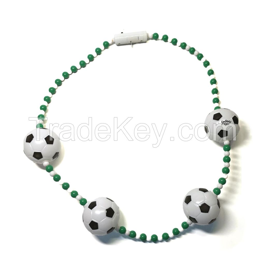 LED Soccer Ball Bead Necklace