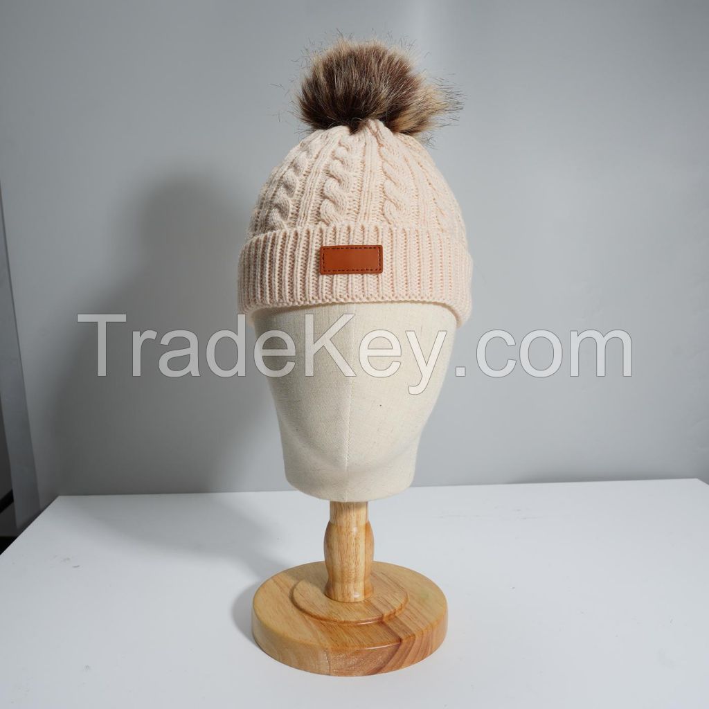 Fox Fur Pom Beanie