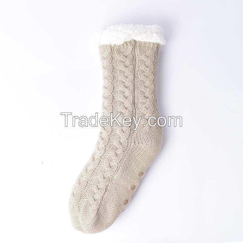 Mid Tube Fleece Non Slip Floor Socks