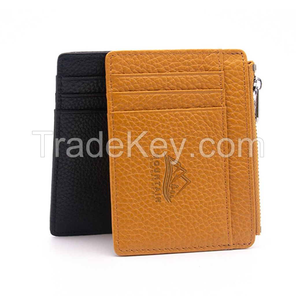 Mini Leather Zipper Card Wallet