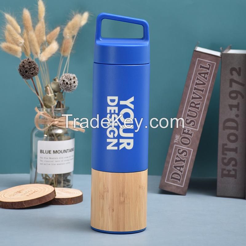 Insulated Mug With Wood Grain Non-slip Bottom