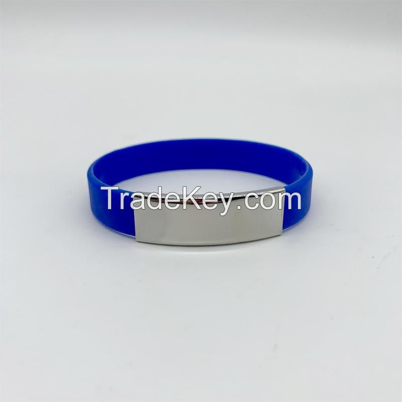 Metal Silicone Wrist Bracelet