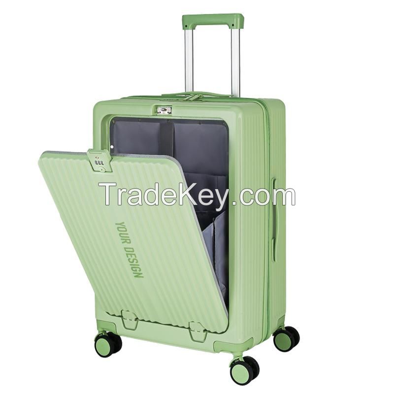 Multifunction Front Opening Luggage With Spinner