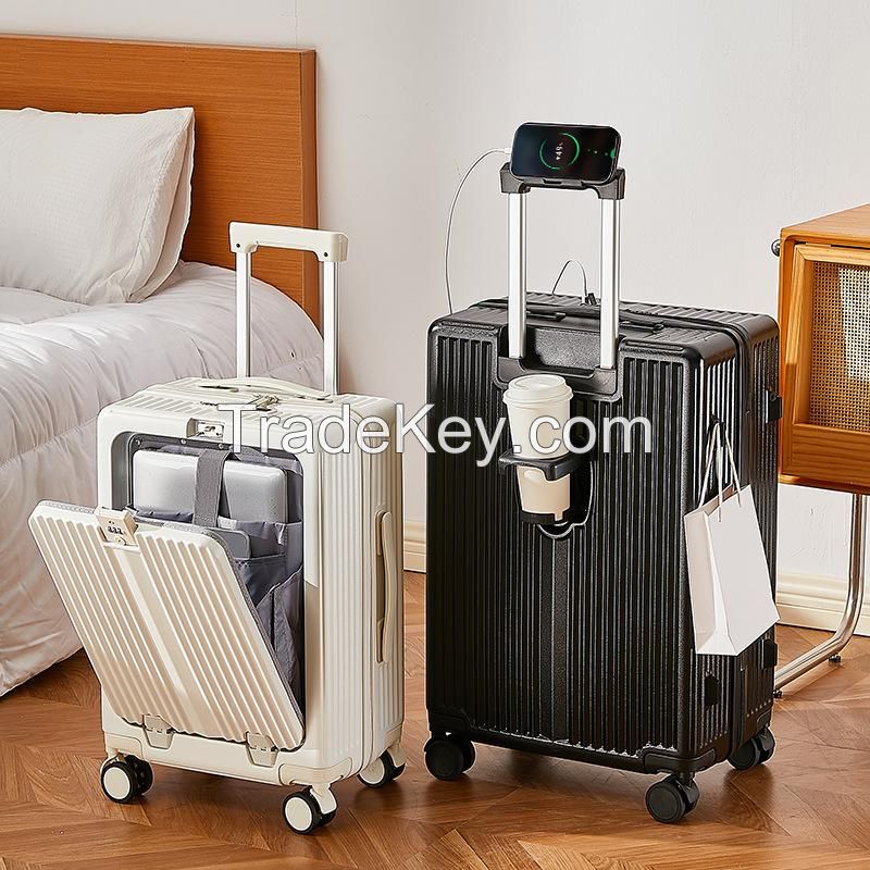 Multifunction Front Opening Luggage With Spinner