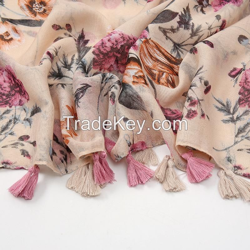 Women Print Cotton Scarf