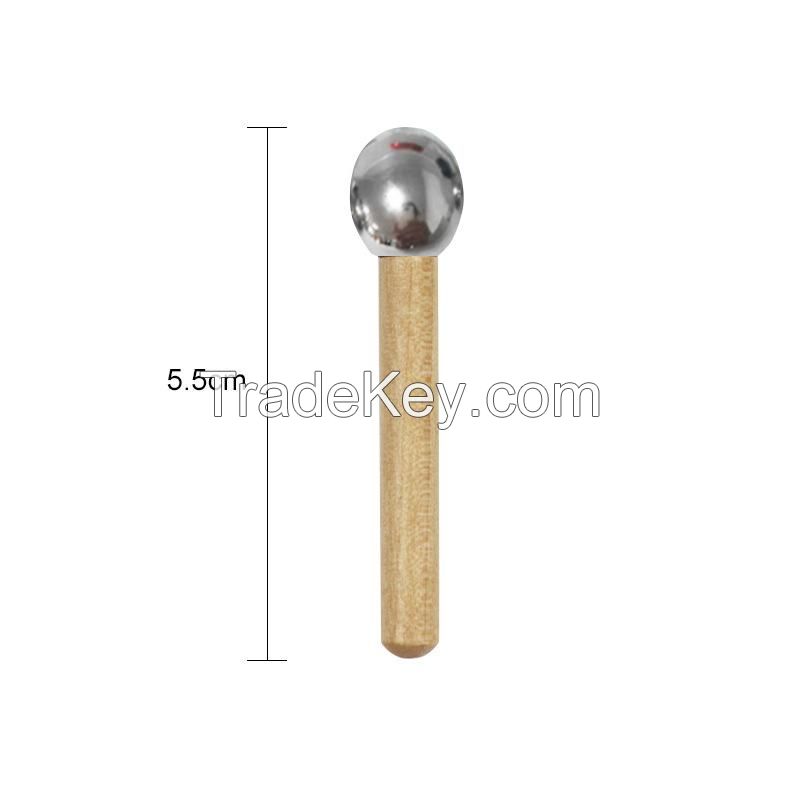 Wood Handle Metal Eye Roller Massage Stick