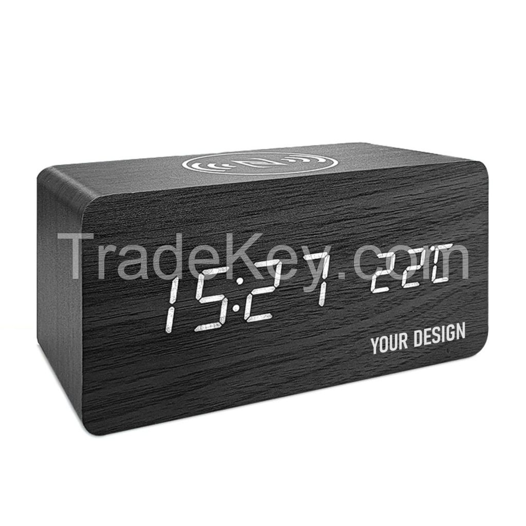 Wooden Digital Alarm Clock