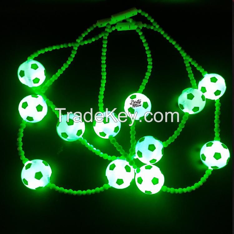 LED Soccer Ball Bead Necklace