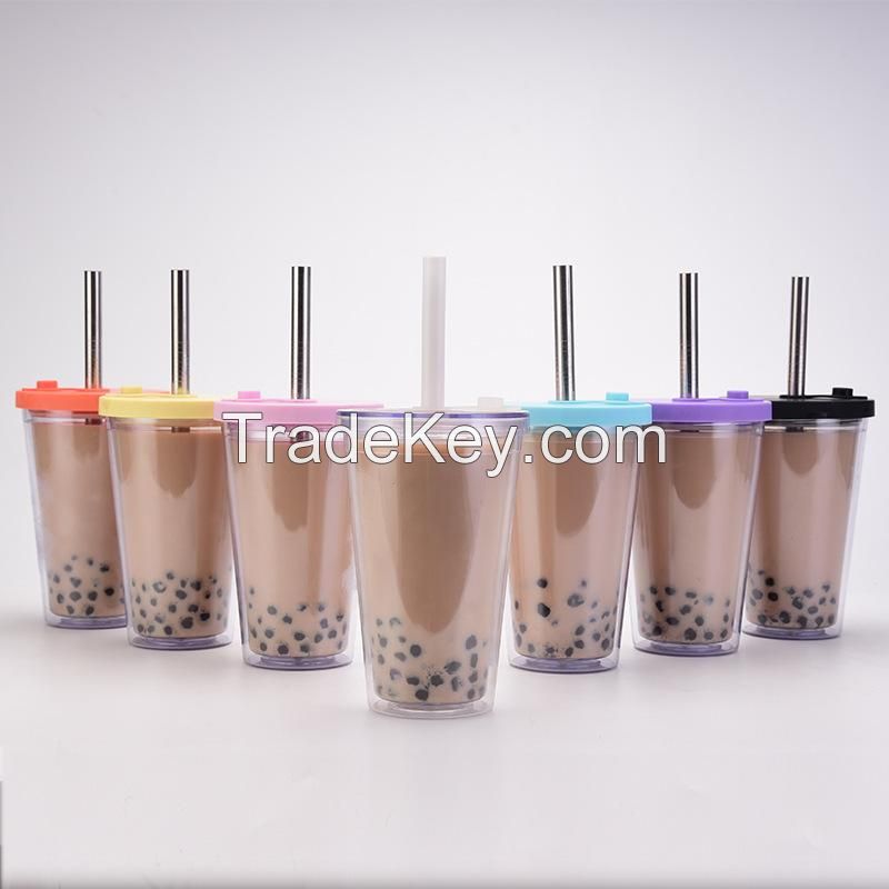 16oz. Dubble Milk Tea Cup With Straw