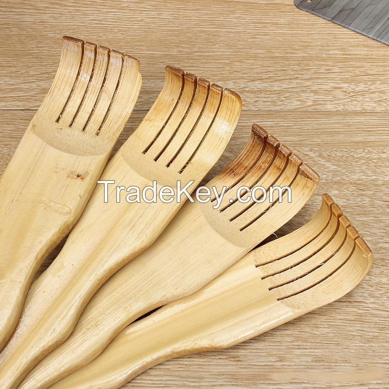 Bamboo Back Scratcher With Massage Rollers