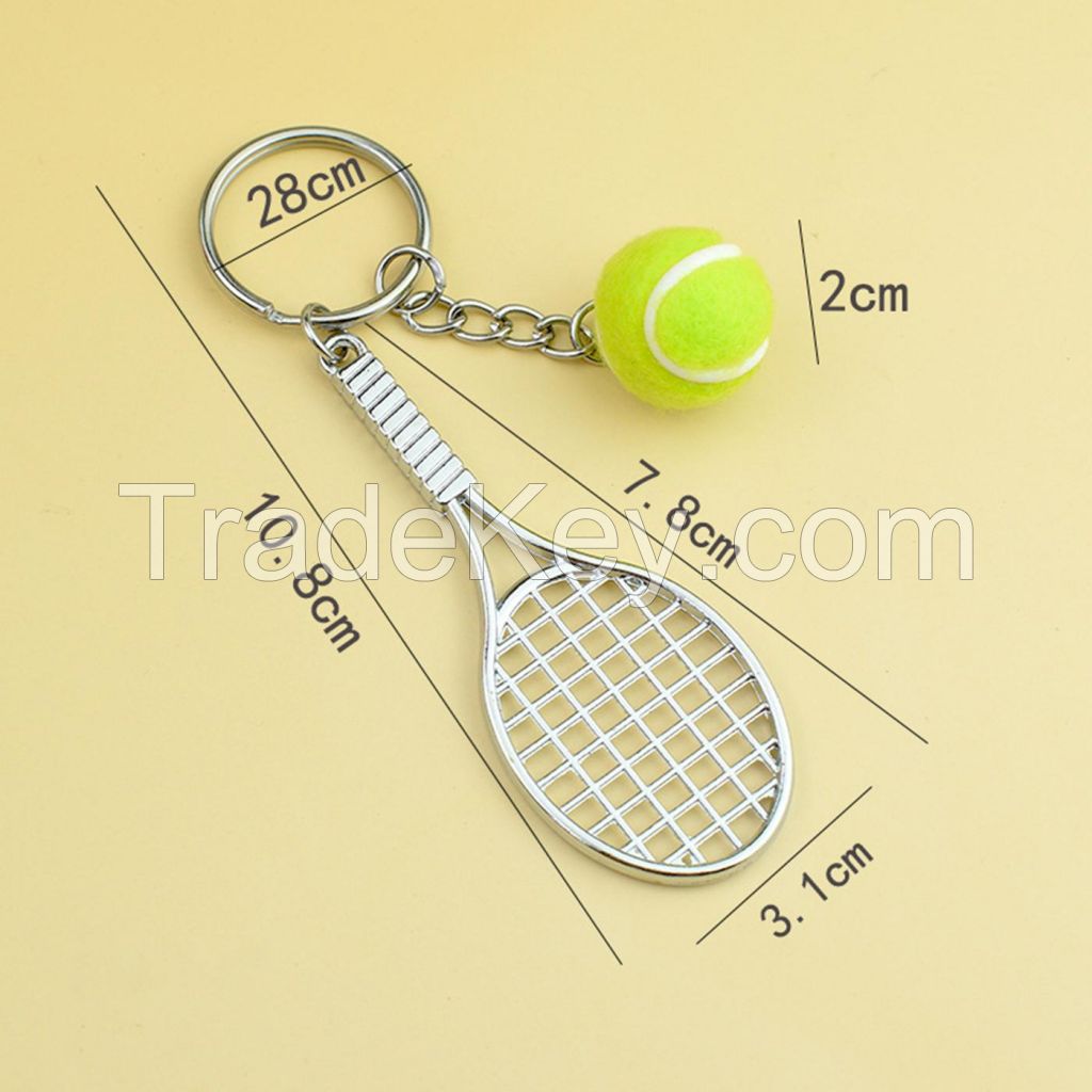 Sports Ball Keychain With Engraved Tag