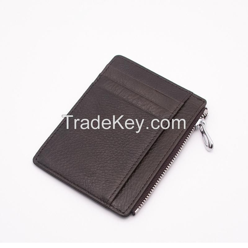 Mini Leather Zipper Card Wallet