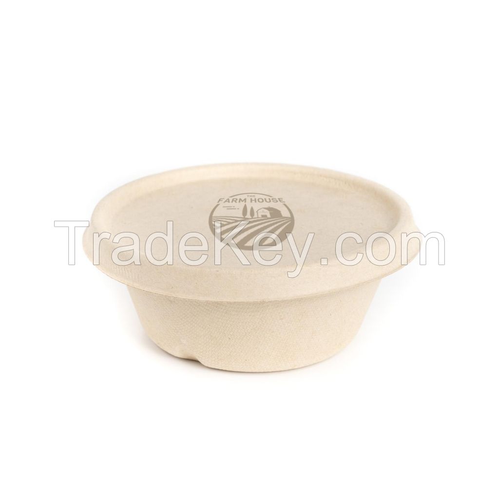 Round Biodegradable Food Bowl With Lid