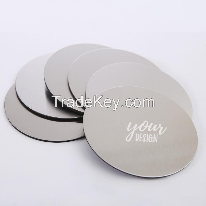 Stainless Steel Round Coasters With Holder