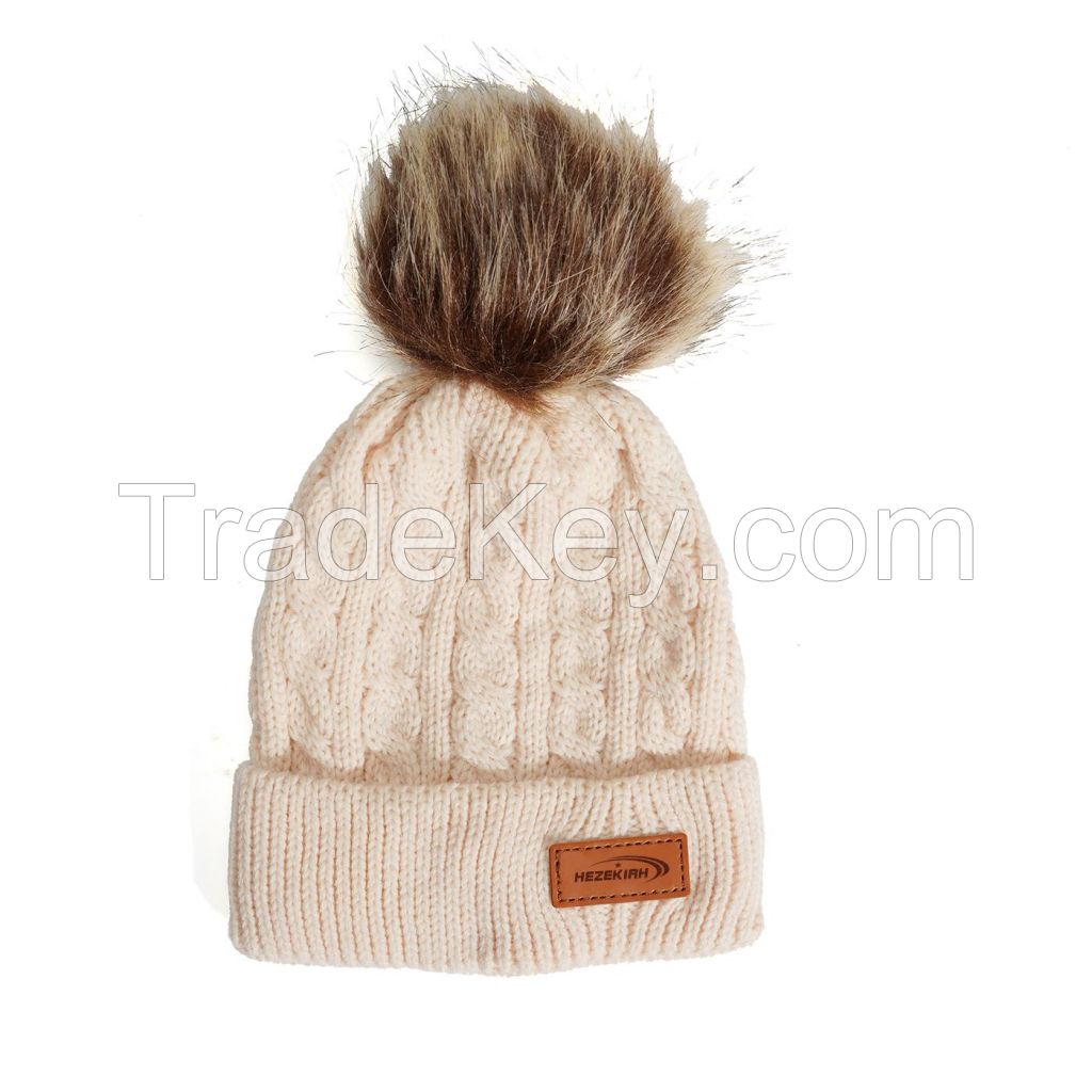 Fox Fur Pom Beanie