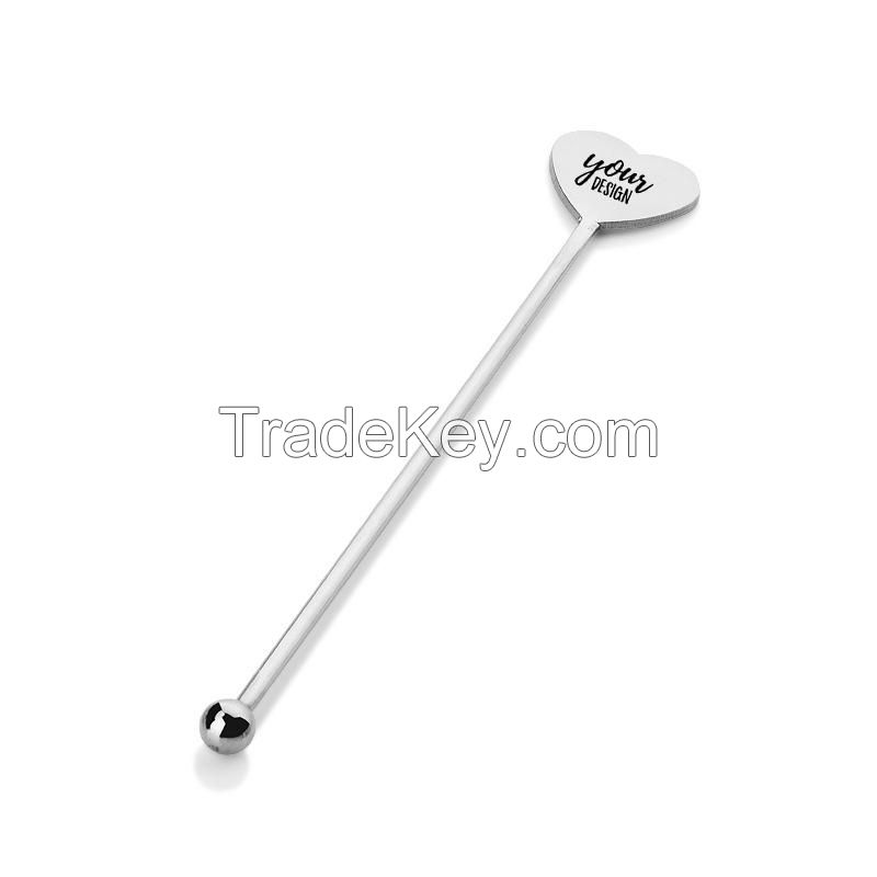 Custom Stainless Steel Heart Stirring Rod