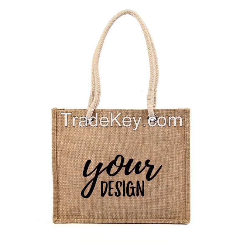 Jute Shopping Tote Bag