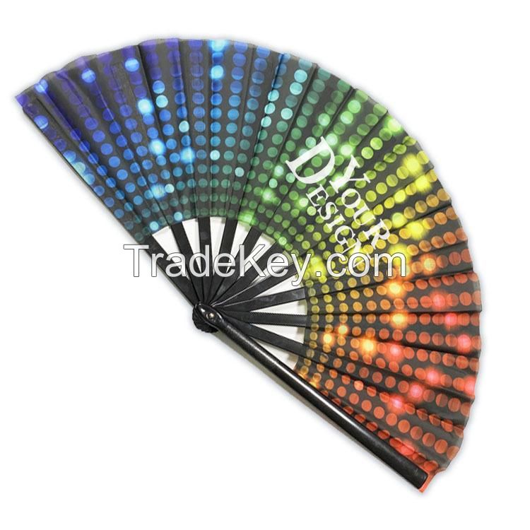 Fluorescent Folding Hand Fan