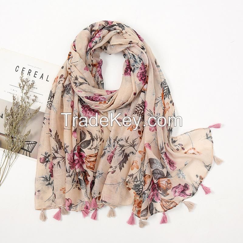 Women Print Cotton Scarf