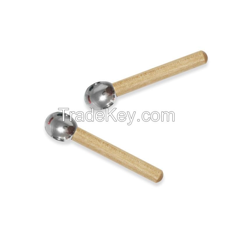 Wood Handle Metal Eye Roller Massage Stick