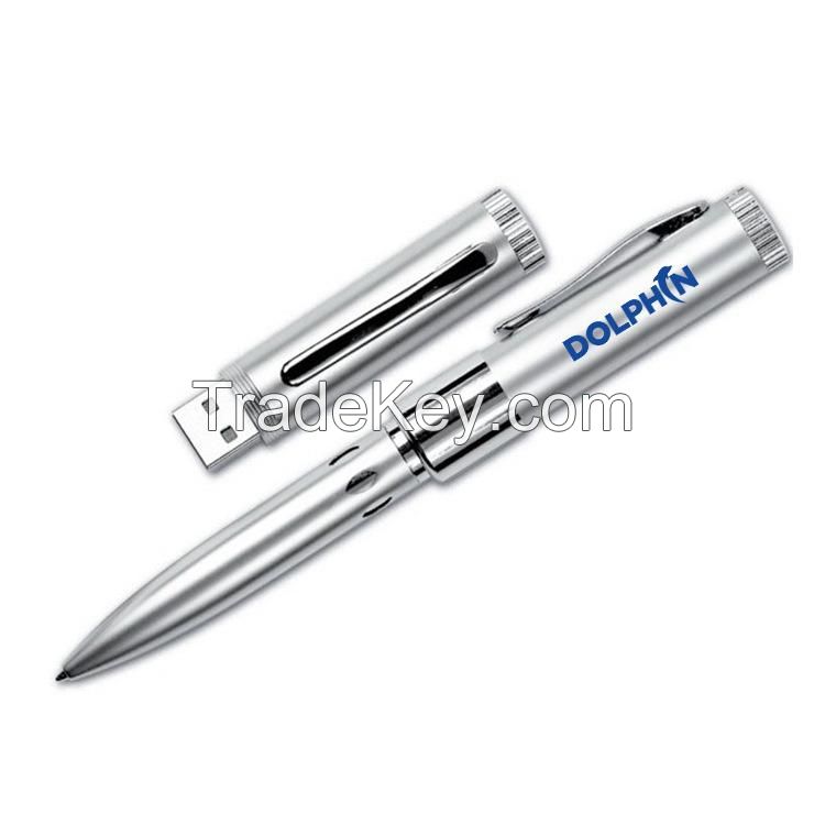 Multifunctional Metal USB Drive With Ballpoint Pen