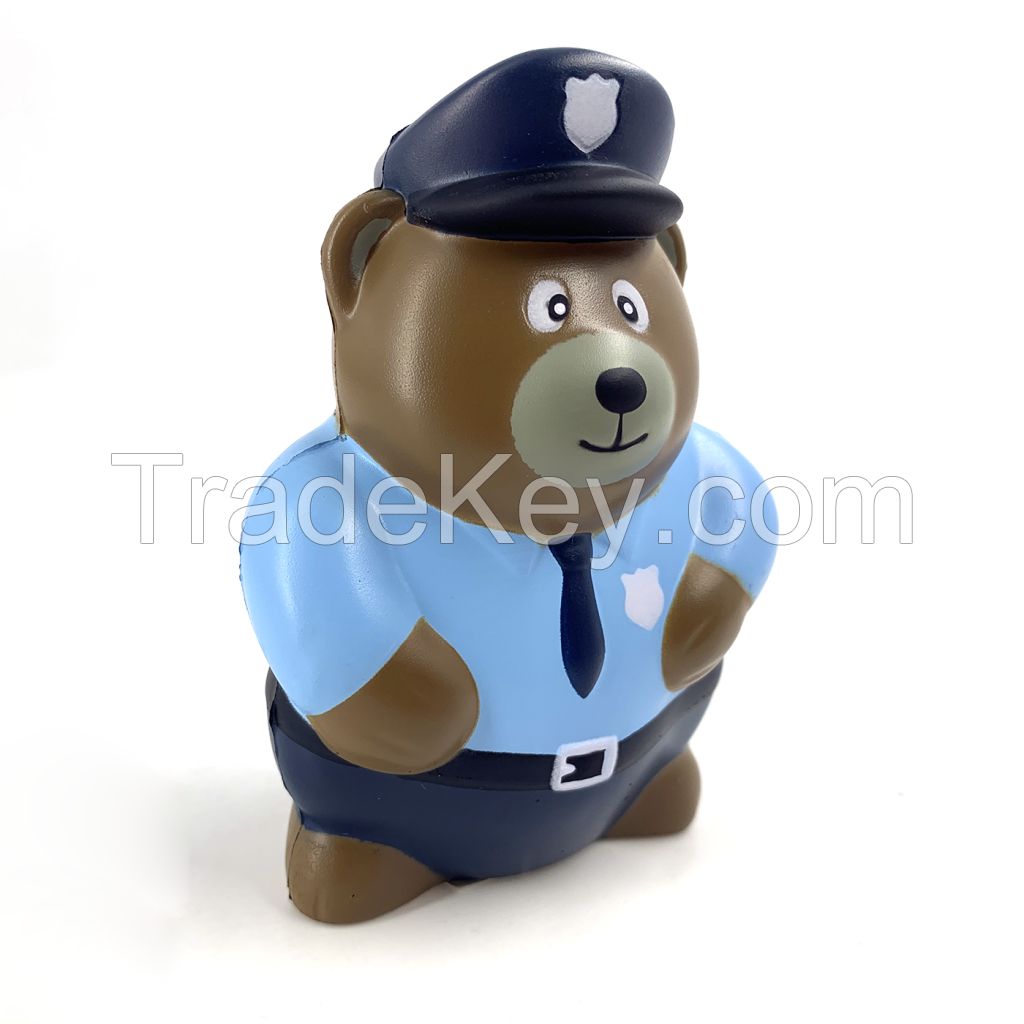 Police Bear PU Foam Stress Ball