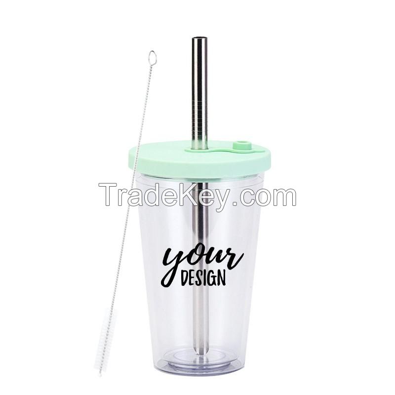 16oz. Dubble Milk Tea Cup With Straw