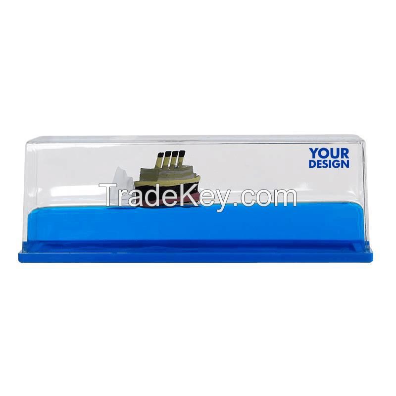 Acrylic Cruise Ship Fluid Drift Bottle