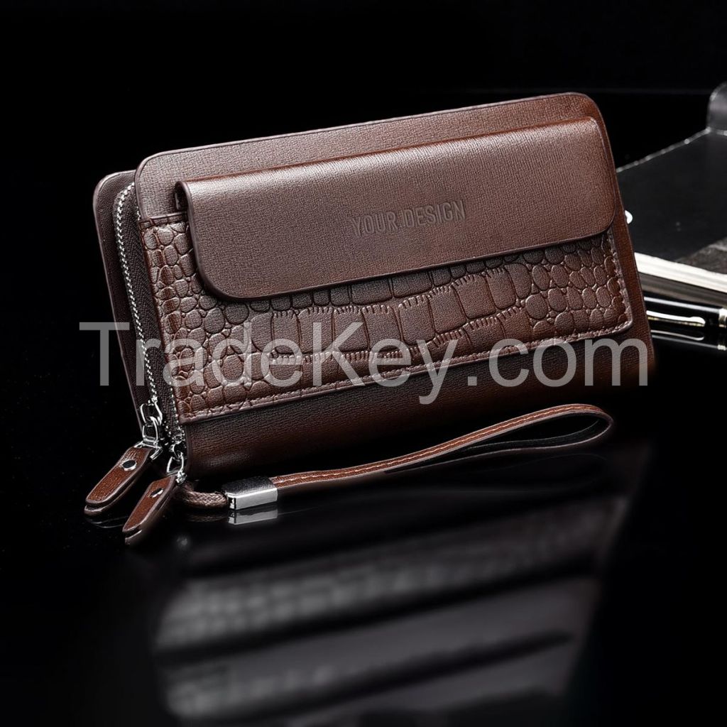 Double Zippers Men&#039;s Wallet Bag