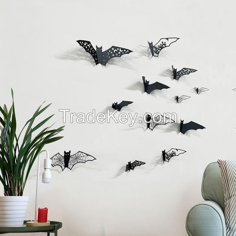 3D Bat Halloween Decoration Stickers Set