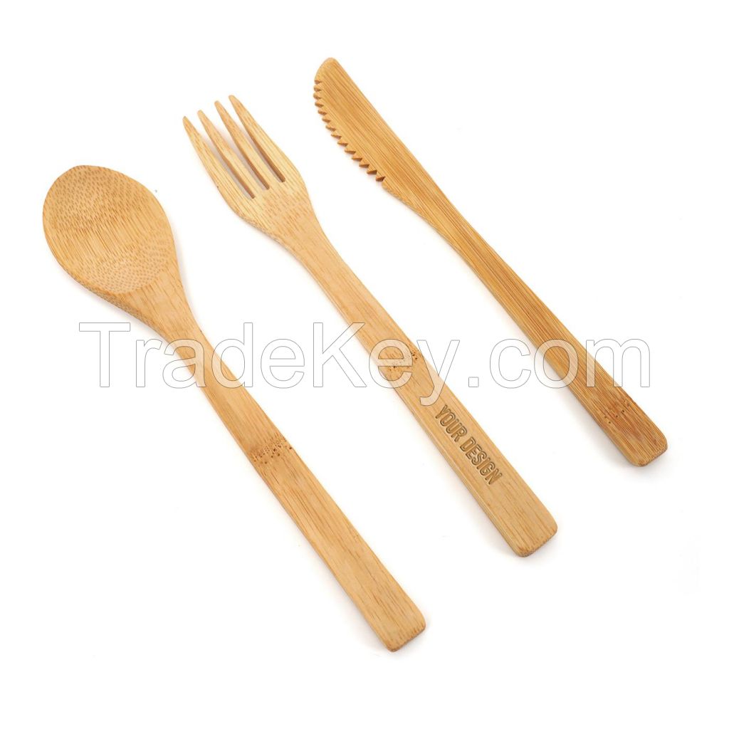 3 Pcs Bamboo Cutlery Set