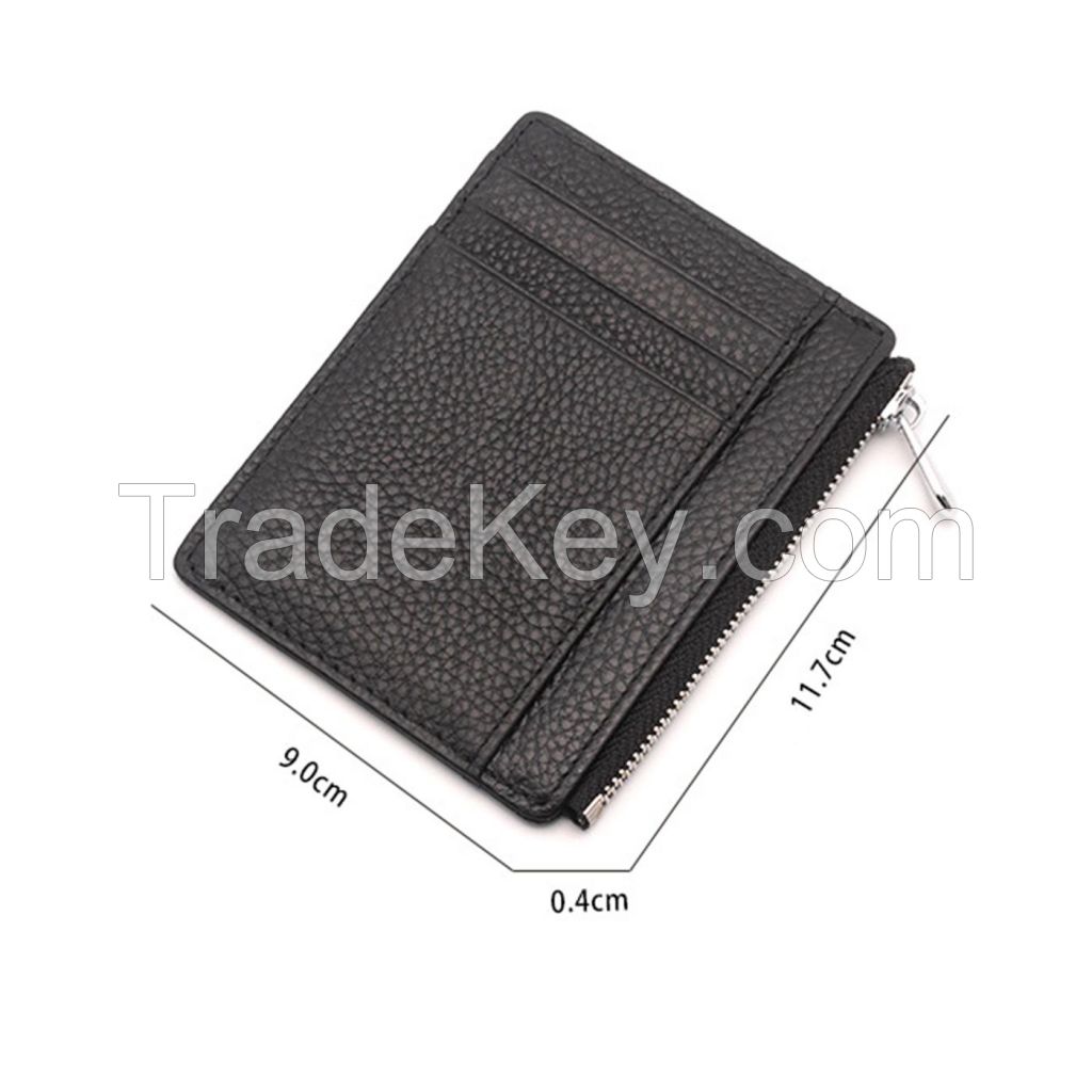 Mini Leather Zipper Card Wallet