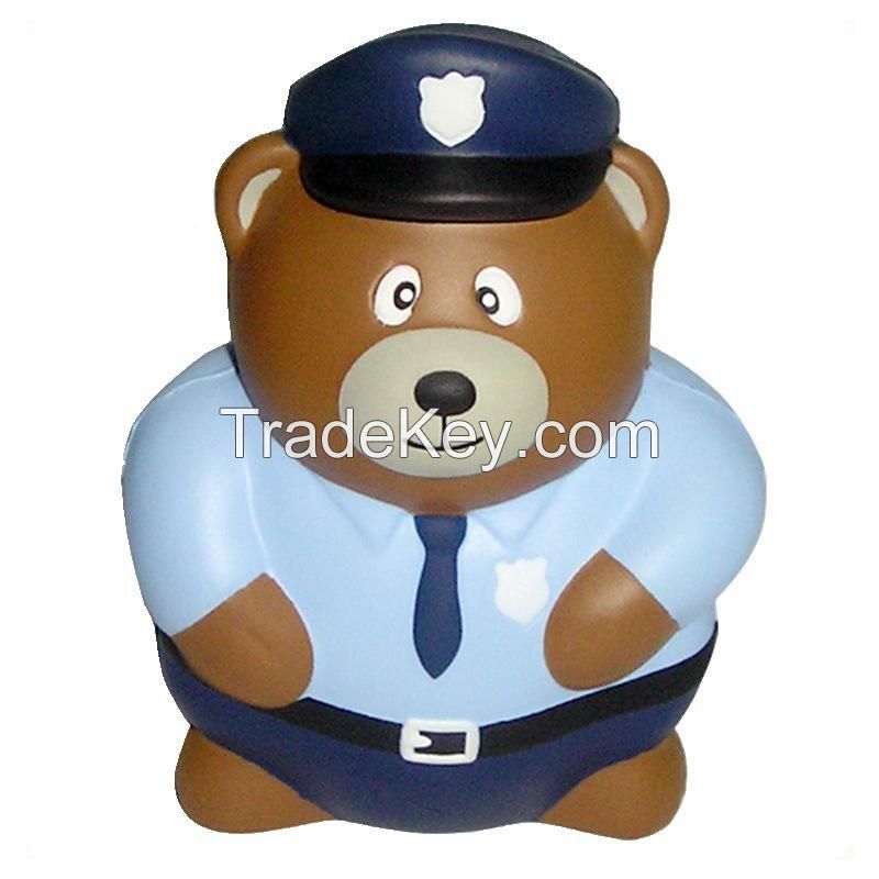 Police Bear PU Foam Stress Ball